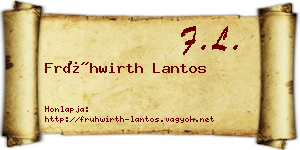 Frühwirth Lantos névjegykártya